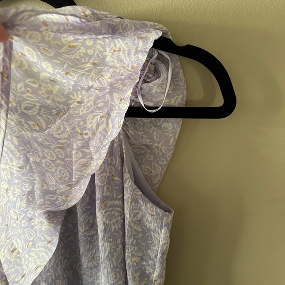 Express Light Purple & White Floral Print On-Off Shoulder Top - Picture 9 of 12